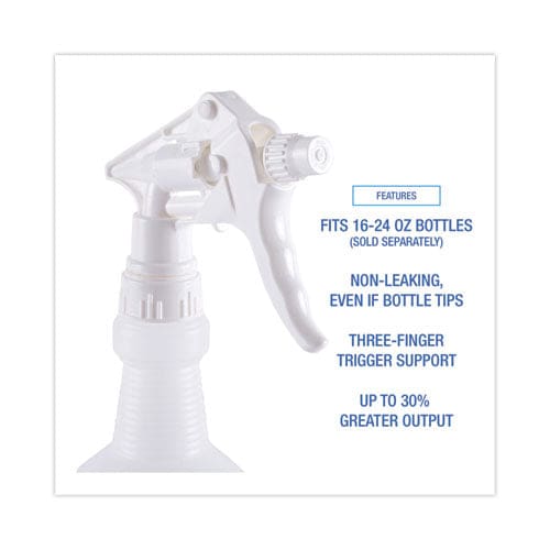 Boardwalk Trigger Sprayer 250 8 Tube Fits 16-24 Oz Bottles White 24/carton - School Supplies - Boardwalk®