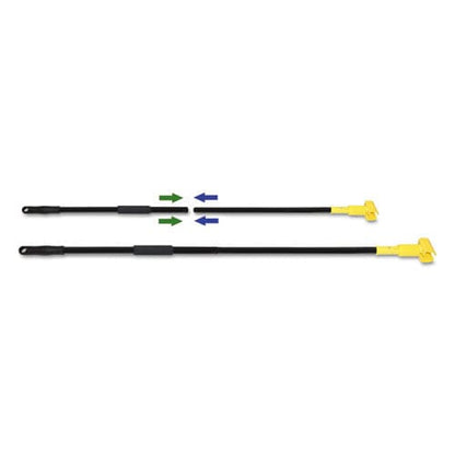 Boardwalk Two-piece Metal Handle With Plastic Jaw Head 1.5 Dia X 59 Black/yellow - Janitorial & Sanitation - Boardwalk®