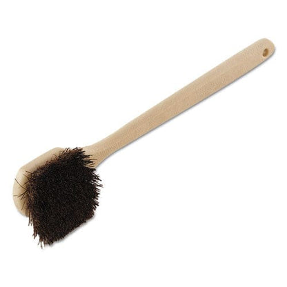 Boardwalk Utility Brush Brown Palmyra Fiber Bristles 5.5 Brush 14.5 Tan Plastic Handle - Janitorial & Sanitation - Boardwalk®