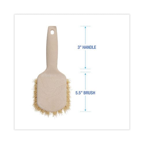 Boardwalk Utility Brush Cream Tampico Bristles 5.5 Brush 3 Tan Plastic Handle - Janitorial & Sanitation - Boardwalk®