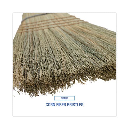 Boardwalk Warehouse Broom Corn Fiber Bristles 56 Overall Length Natural 12/carton - Janitorial & Sanitation - Boardwalk®