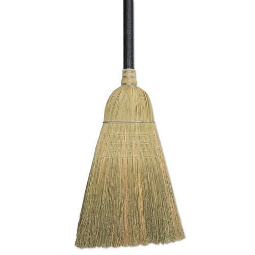 Boardwalk Warehouse Broom Corn Fiber Bristles 56 Overall Length Natural 12/carton - Janitorial & Sanitation - Boardwalk®