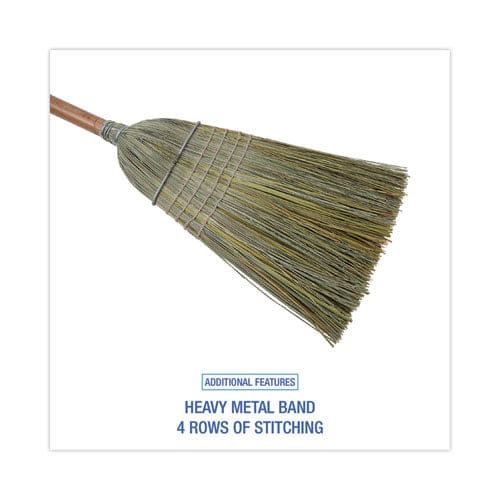 Boardwalk Warehouse Broom Yucca Corn Fiber Bristles 56 Overalll Length Natural 12/carton - Janitorial & Sanitation - Boardwalk®