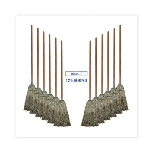 Boardwalk Warehouse Broom Yucca Corn Fiber Bristles 56 Overalll Length Natural 12/carton - Janitorial & Sanitation - Boardwalk®