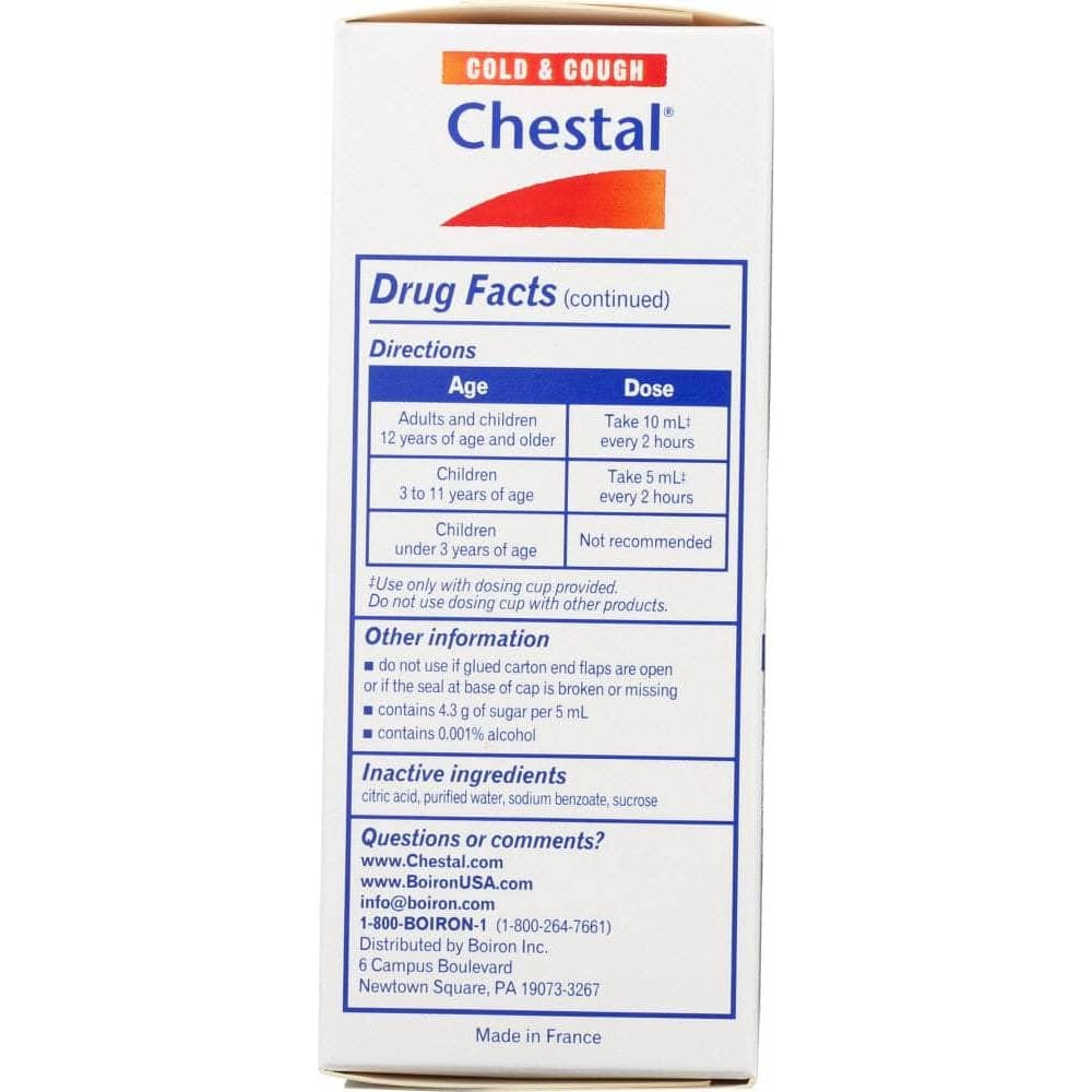 BOIRON Boiron Chestal Cold & Cough, 6.7 Oz