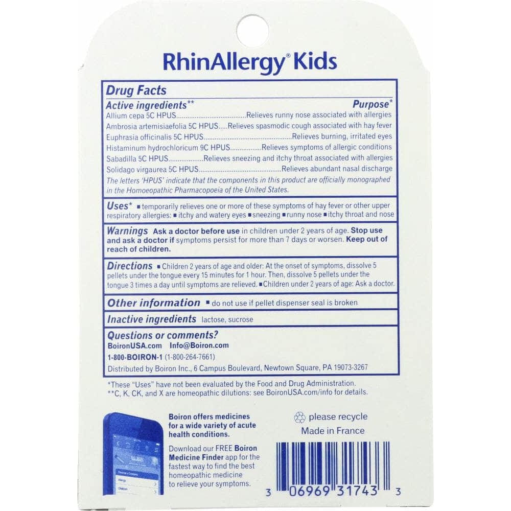 BOIRON Boiron Rhinallergy Kids Pellets, 3 Pc