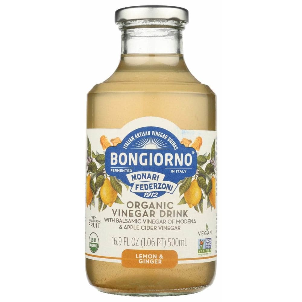 BONGIORNO Grocery > Beverages BONGIORNO: Organic Vinegar Drink Lemon and Ginger, 16.9 fo