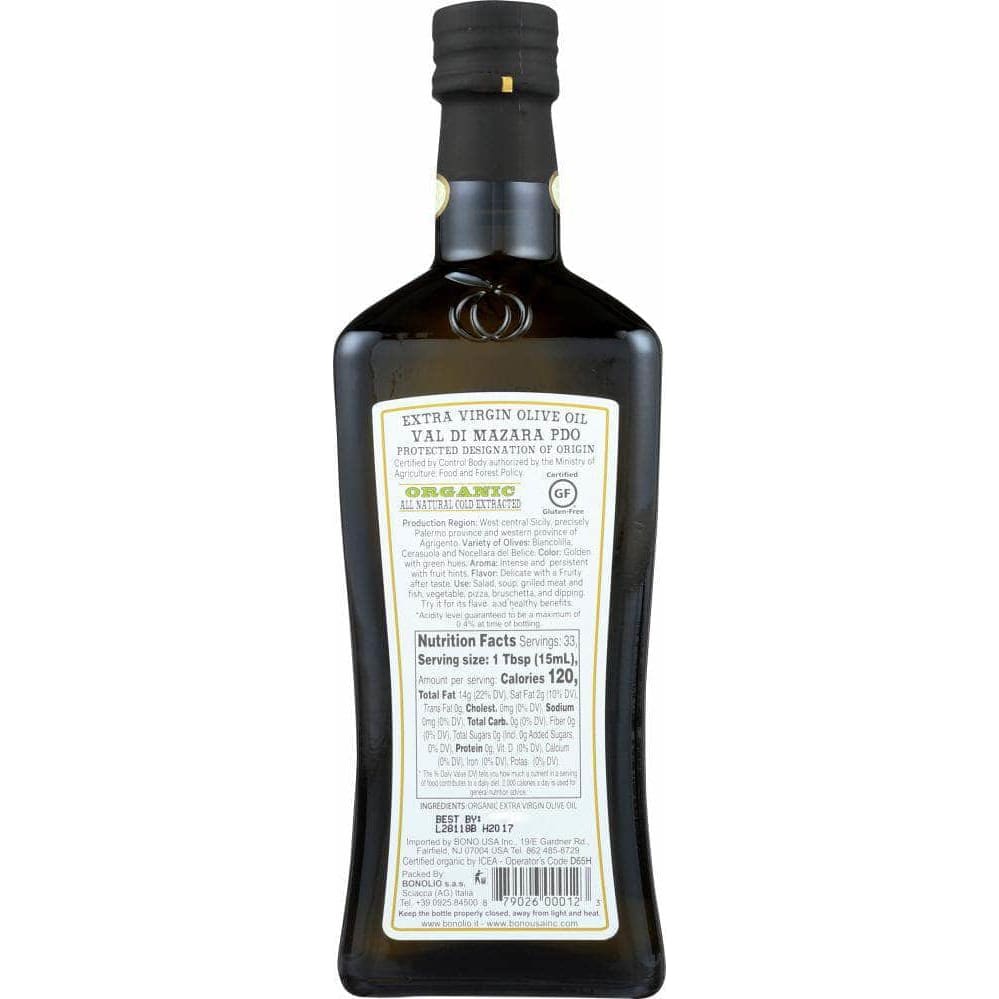 Bono Bono Organic Sicilian Extra Virgin Olive Oil, 0.5 lt