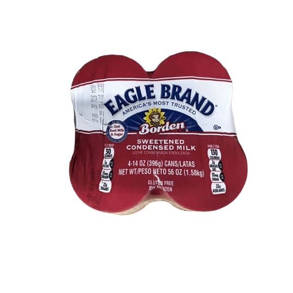 Borden Eagle Brand Sweetened Condensed Milk, 4 x 14 oz - ShelHealth.Com