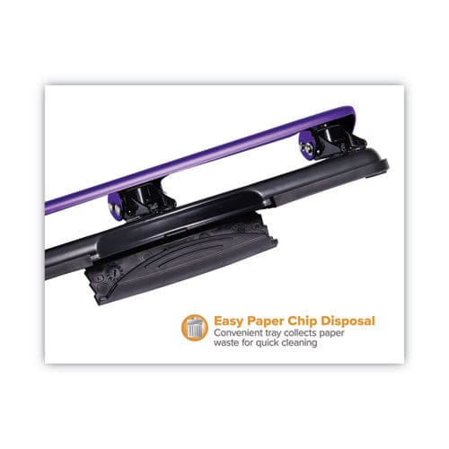 Bostitch 12-sheet Ez Squeeze Three-hole Punch 9/32 Holes Purple/black - School Supplies - Bostitch®