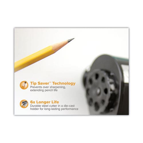 Bostitch Antimicrobial Manual Pencil Sharpener Manually-powered 5.44 X 2.69 X 4.33 Black - School Supplies - Bostitch®