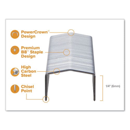 Bostitch B8 Powercrown Premium Staples 0.25 Leg 0.5 Crown Steel 5,000/box - Office - Bostitch®