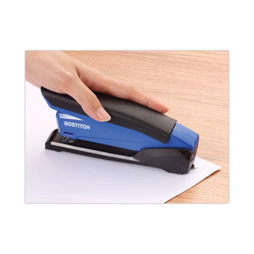 Bostitch Inpower Spring-powered Desktop Stapler With Antimicrobial Protection 20-sheet Capacity Blue/black - School Supplies - Bostitch®