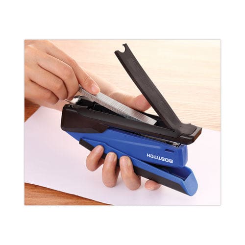 Bostitch Inpower Spring-powered Desktop Stapler With Antimicrobial Protection 20-sheet Capacity Blue/black - School Supplies - Bostitch®