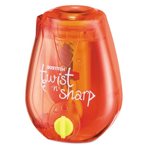 Bostitch Twist-n-sharp Pencil Sharpener One-hole 3.5 X 1.25 X 5.5 Randomly Assorted Colors - School Supplies - Bostitch®