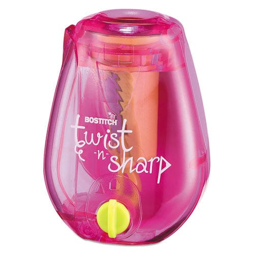 Bostitch Twist-n-sharp Pencil Sharpener One-hole 3.5 X 1.25 X 5.5 Randomly Assorted Colors - School Supplies - Bostitch®