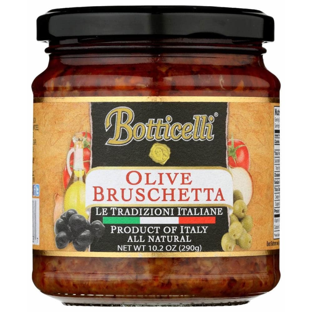 BOTTICELLI FOODS LLC Grocery > Pantry > Condiments BOTTICELLI FOODS LLC: Bruschetta Olive, 10 oz