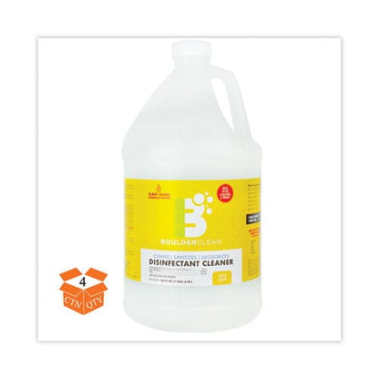 Boulder Clean Disinfectant Cleaner Lemon Scent 128 Oz Bottle 4/carton - School Supplies - Boulder Clean