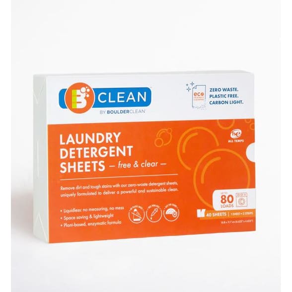 BOULDER CLEAN: Free And Clear Laundry Detergent Sheets 40 ct - Home Products > Laundry Detergent - BOULDER CLEAN