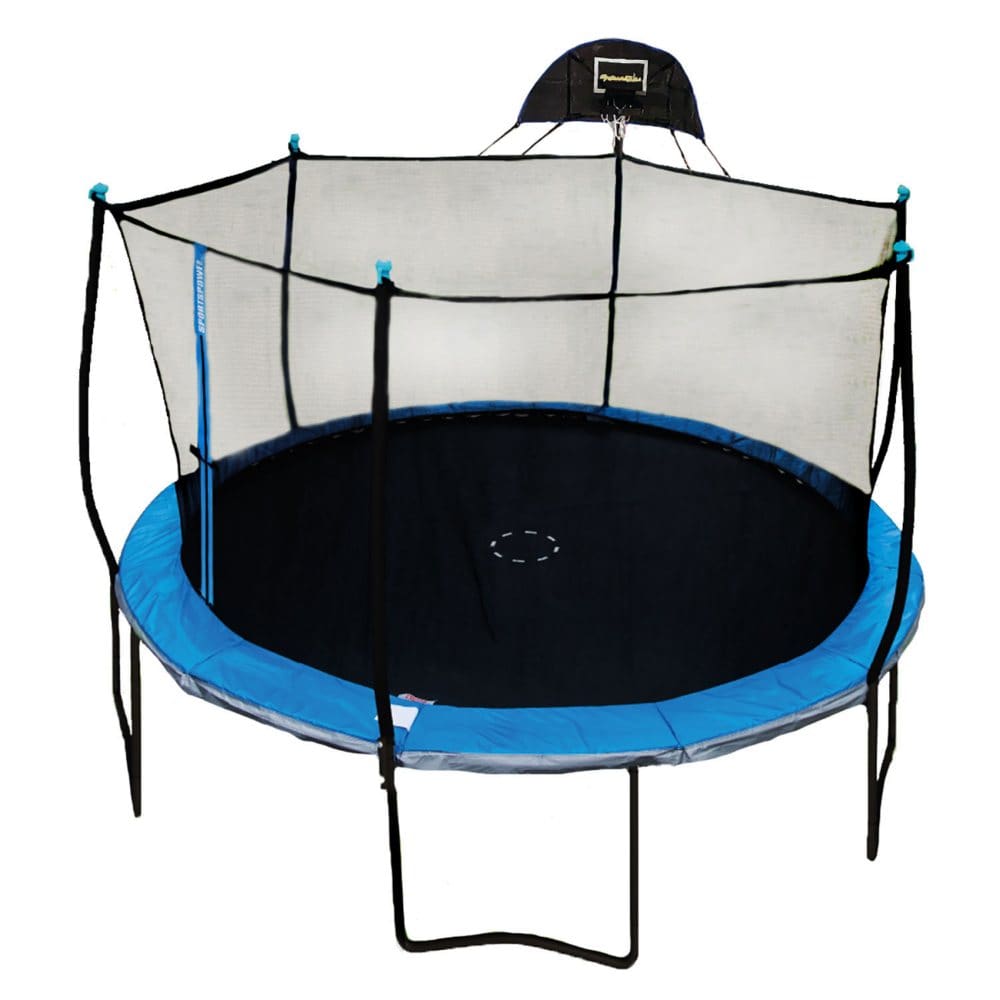 BouncePro 14’ Trampoline with Safety Enclosure and Basketball System - Trampolines - BouncePro