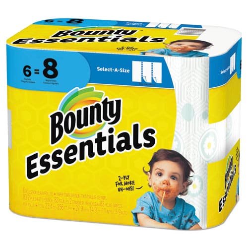 Bounty Essentials Select-a-size Kitchen Roll Paper Towels 2-ply 104 Sheets/roll 12 Rolls/carton - School Supplies - Bounty®