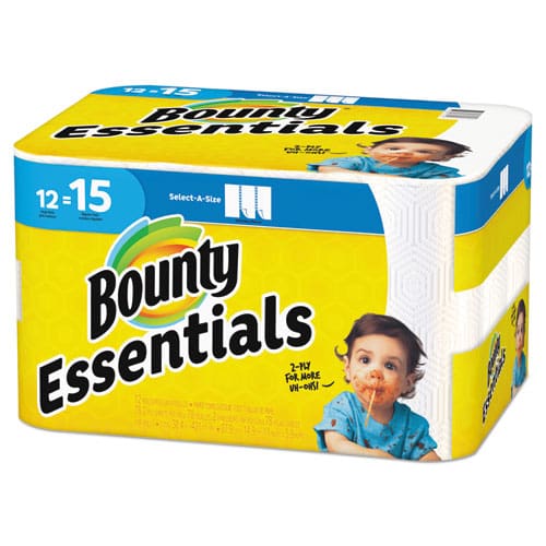 Bounty Essentials Select-a-size Kitchen Roll Paper Towels 2-ply 78 Sheets/roll 12 Rolls/carton - School Supplies - Bounty®