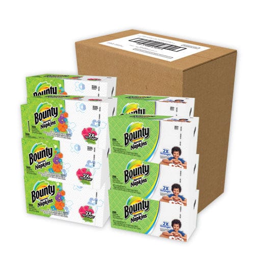 Bounty Quilted Napkins 1-ply 12 1/10 X 12 6 Pk/print 6 Pk/white 200/pk 12 Pk/ct - Food Service - Bounty®