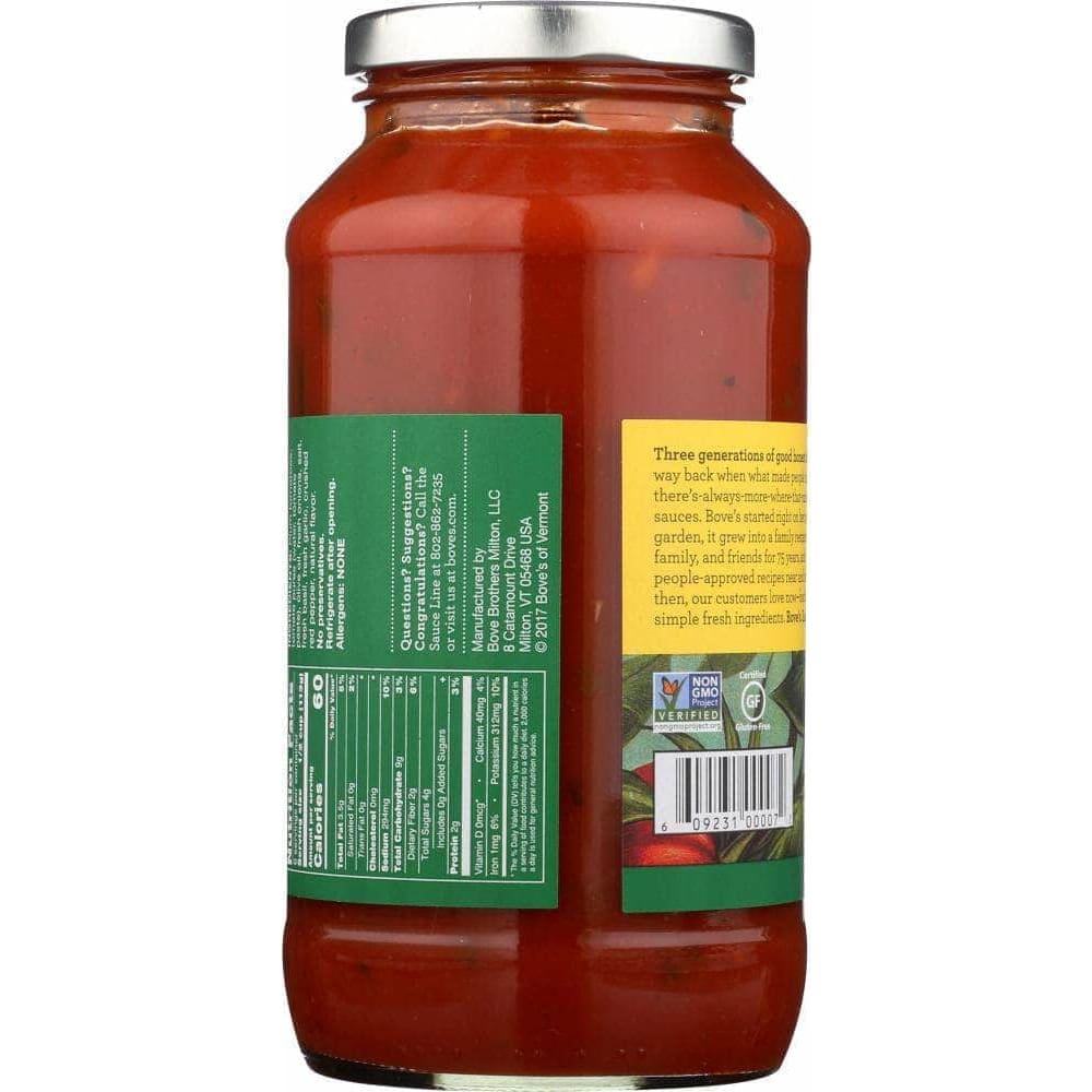 Boves Of Vermont Boves Of Vermont Pasta Basil Sauce, 24 oz