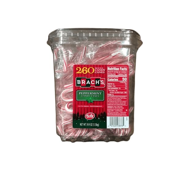 Brach's Peppermint Mini Candy Canes, 260 Count, 39.9 oz - ShelHealth.Com