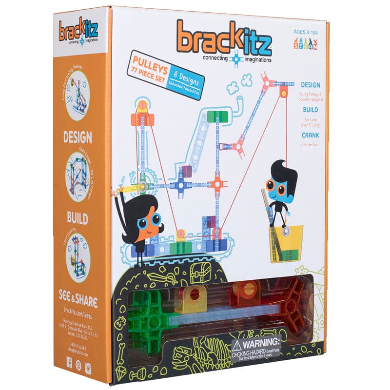 Brackitz Pulleys 77 Piece Set - Blocks & Construction Play - Brackitz