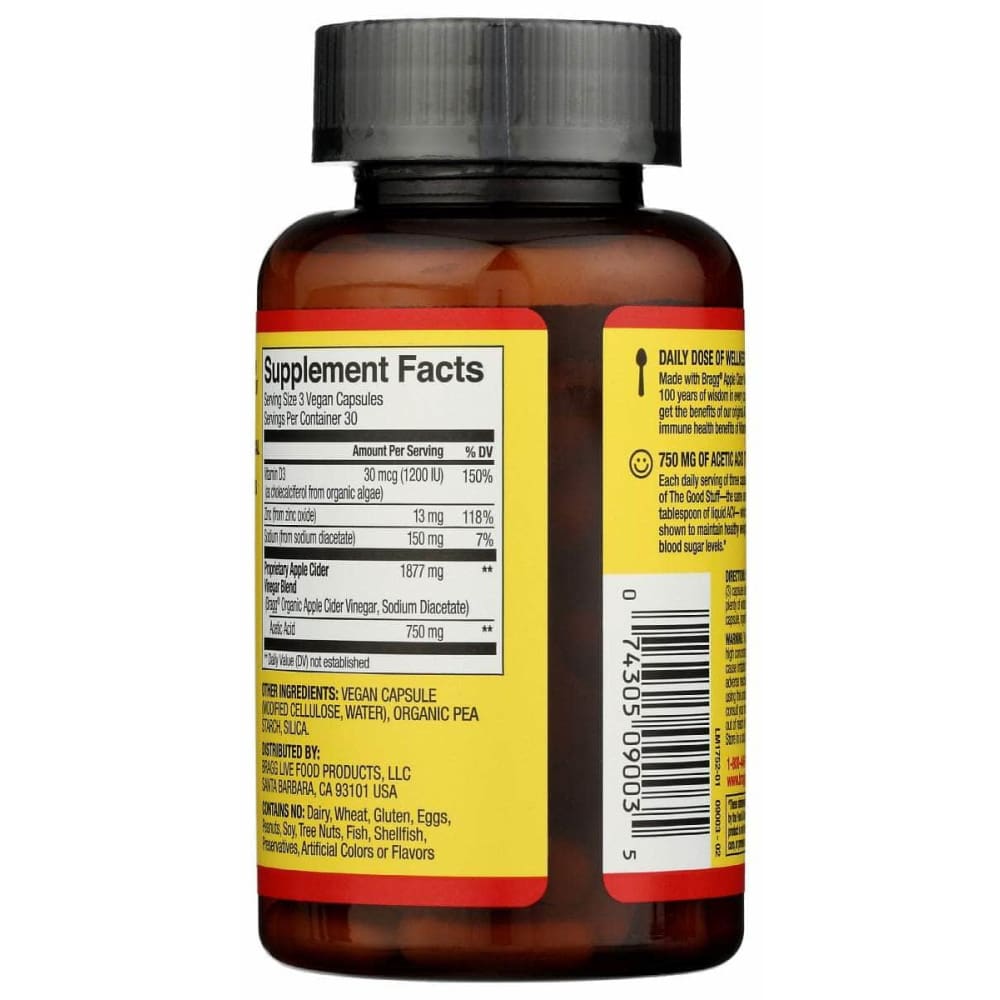 BRAGG Vitamins & Supplements > Miscellaneous Supplements BRAGG: Apple Cider Vngr Capsule, 90 cp