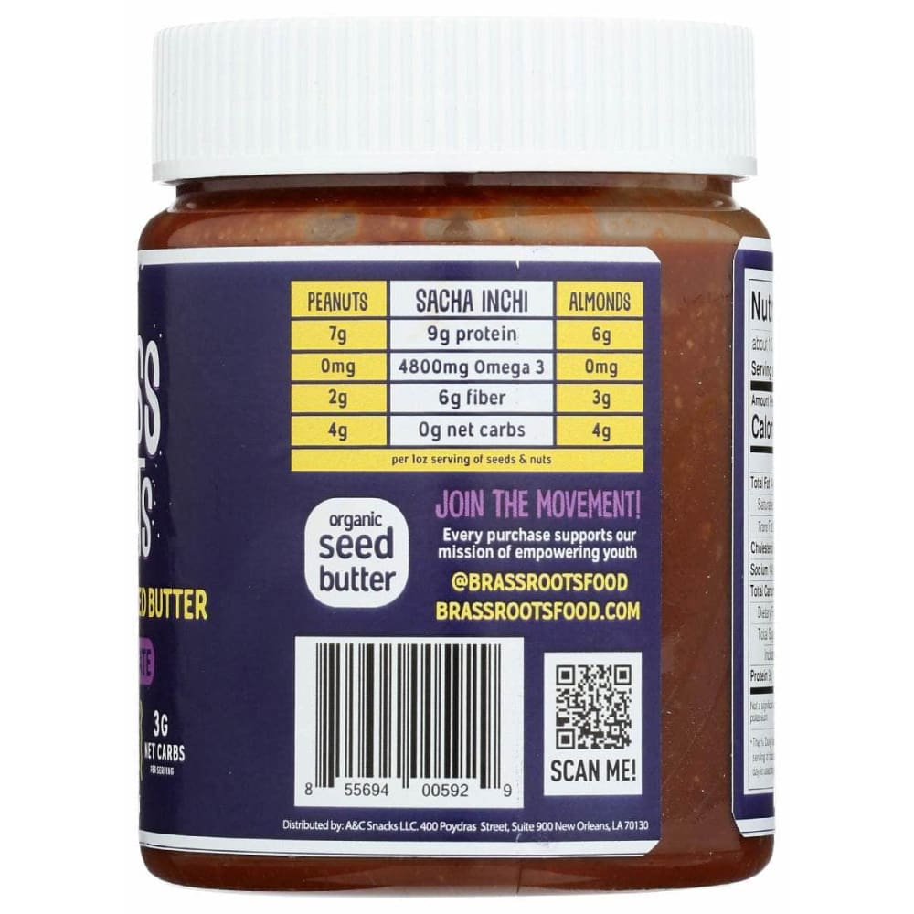 BRASS ROOTS Grocery > Pantry BRASS ROOTS: Chocolate Sacha Inchi Seed Butter, 12 oz