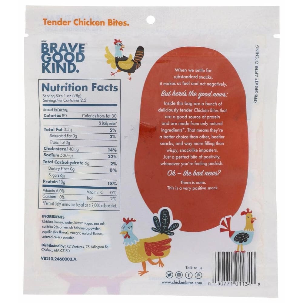 BRAVE GOOD KIND Grocery > Pantry > Meat Poultry & Seafood BRAVE GOOD KIND: Chicken Bites Hot Honey, 2.5 oz