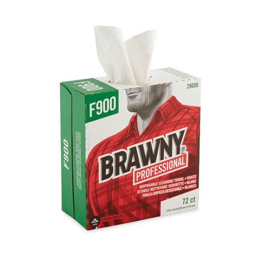 Brawny Professional Flax 900 Heavy Duty Cloths 9 X 16.5 White 72/box 10 Box/carton - Janitorial & Sanitation - Brawny® Professional