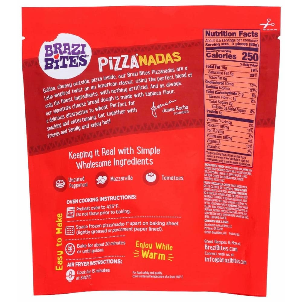 BRAZI BITES Grocery > Frozen BRAZI BITES: Pizzanadas Cheese Uncured Pepperoni, 10 oz