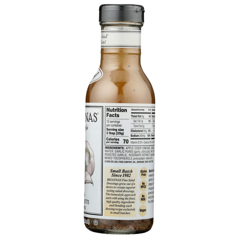 BRIANNAS: Garlic Vinaigrette Dressing 12 oz - Grocery > Salad Dressings - BRIANNAS