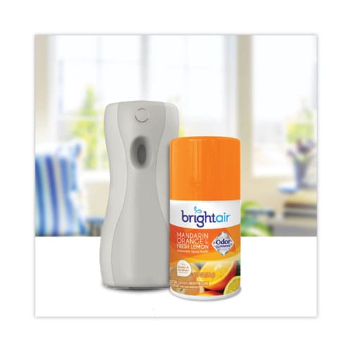 BRIGHT Air Automatic Spray Air Freshener Refill Mandarin Orange And Fresh Lemon 6.17 Oz Aerosol Spray 6/carton - Janitorial & Sanitation -