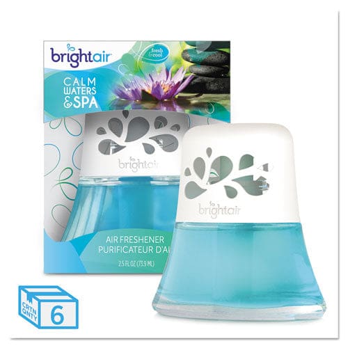 Bright Air Scented Oil Air Freshener Calm Waters And Spa Blue 2.5 Oz 6/carton - Janitorial & Sanitation - BRIGHT Air®