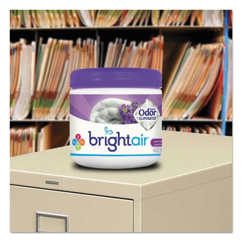 BRIGHT Air Super Odor Eliminator Lavender And Fresh Linen Purple 14 Oz Jar 6/carton - Janitorial & Sanitation - BRIGHT Air®