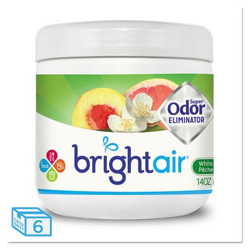 BRIGHT Air Super Odor Eliminator White Peach And Citrus 14 Oz Jar 6/carton - Janitorial & Sanitation - BRIGHT Air®