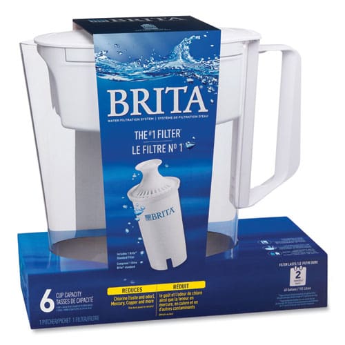 Brita Classic Water Filter Pitcher 40 Oz 5 Cups Clear 2/carton - Food Service - Brita®