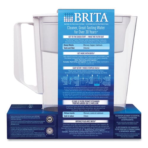 Brita Classic Water Filter Pitcher 40 Oz 5 Cups Clear 2/carton - Food Service - Brita®