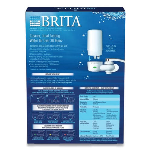 Brita On Tap Faucet Water Filter System White 4/carton - Food Service - Brita®