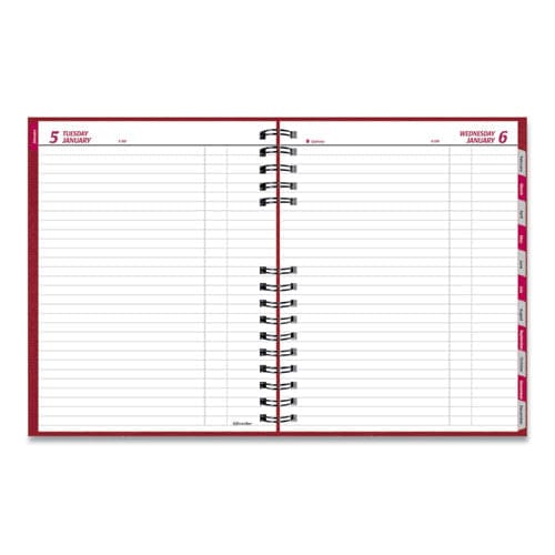 Brownline Coilpro Daily Planner 10 X 7.88 Red Cover 12-month (jan To Dec): 2023 - School Supplies - Brownline®
