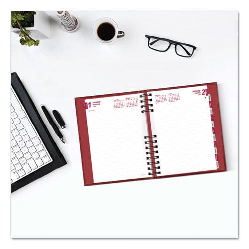 Brownline Coilpro Ruled Daily Planner 8.25 X 5.75 Red Cover 12-month (jan To Dec): 2023 - School Supplies - Brownline®