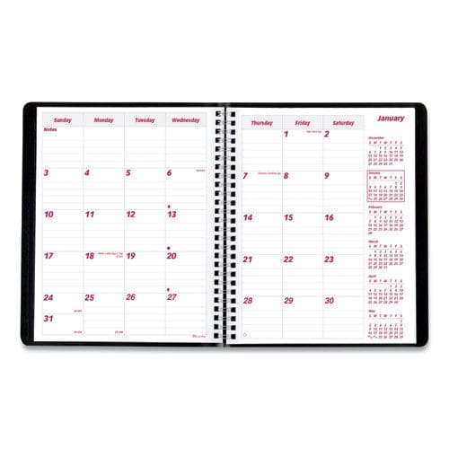 Brownline Essential Collection 14-month Ruled Monthly Planner 8.88 X 7.13 Black Cover 14-month (dec To Jan): 2022 To 2024 - School Supplies