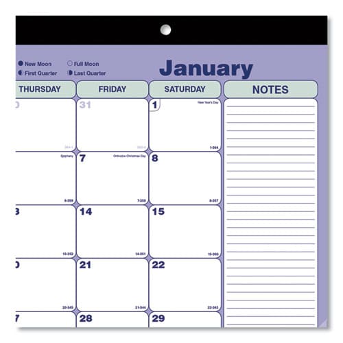 Brownline Monthly Desk Pad Calendar 17.75 X 10.88 White/blue/green Sheets Black Binding Clear Corners 12-month (jan To Dec): 2023 - School