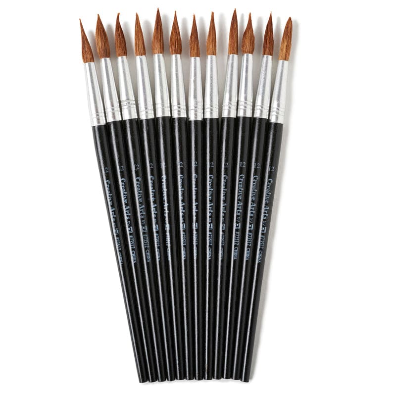 Brushes Water Color Pointed #12 1-1/16 Camel Hair 12 Ct (Pack of 8) - Paint Brushes - Charles Leonard