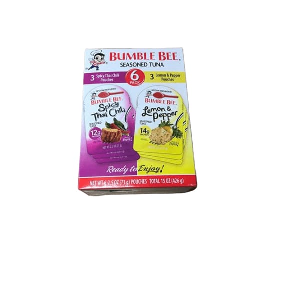 Bumble Bee Seasoned Tuna, Spicy Thai Chili & Lemon n Pepper, 6 x 2.5 oz - ShelHealth.Com