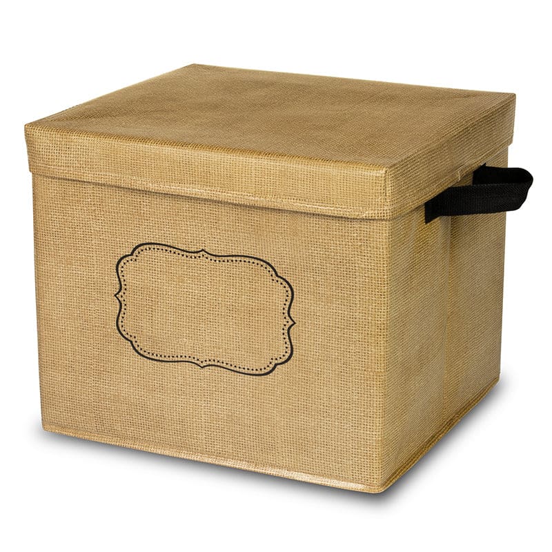 Burlap Storage Bin Box with Lid (Pack of 3) - Storage Containers - Teacher Created Resources